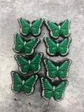 Cute, 1-pc Green "Butterfly" Croc Charm;  Charms for Girls & Nurses; Trendy Rubber Charm for Shoes and Silicone Bracelets, Glam Shoe Decor