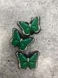 Cute, 1-pc Green "Butterfly" Croc Charm;  Charms for Girls & Nurses; Trendy Rubber Charm for Shoes and Silicone Bracelets, Glam Shoe Decor