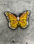 Cute, 1-pc Yellow "Butterfly" Croc Charm;  Charms for Girls & Nurses; Trendy Rubber Charm for Shoes and Silicone Bracelets, Glam Shoe Decor