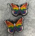Cute, 1-pc Rainbow "Butterfly" Croc Charms for Pride Month, Trendy Rubber Charm for Shoes and Silicone Bracelets, PRIDE Charm