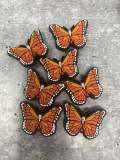 Cute, 1-pc Orange "Butterfly" Croc Charm;  Charms for Girls & Nurses ; Trendy Rubber Charm for Shoes and Silicone Bracelets, Glam Shoe Decor