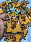 Medium: "Bag of Money", NEW, Check a Bag Patch, Size 5", Iron-on 100% Embroidered Patch; Entrepreneur Gift; Fun Jacket Patch, DIY