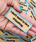 Exclusive,"I Don't Want to Be a Hashtag" Badge, Iron-on Embroidered Patch, Craft Supplies, Small Patch, 3" x 1", Black Lives Matter