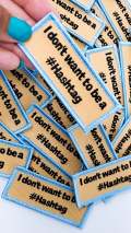 Exclusive,"I Don't Want to Be a Hashtag" Badge, Iron-on Embroidered Patch, Craft Supplies, Small Patch, 3" x 1", Black Lives Matter