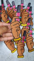 NEW,"Cute Hands and Lippie, Makeup Lovers Badge, Iron-on Merit Badge, 100% Embroidered, DIY Appliques, Great for MUA's & Women, 4.75"