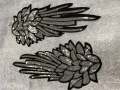 New Sequins, Silver Angel Wings Patch (iron-on) Size 10"x5.5", LARGE Bling Patch for Denim Jacket, Shirts, Hoodies