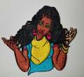 Exclusive "So what'cha saying?" Black girl, Iron on Embroidered Afrocentric Patch; Beautiful Black Girl Applique, Cool Patches for clothing