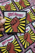 Exclusive "Girl Power" Iron-on Embroidered Afrocentric Patch; Grl Pwr, Feminist Patch, Size 3"x3", Feminist AF, Positive Vibes, DIY Crafts