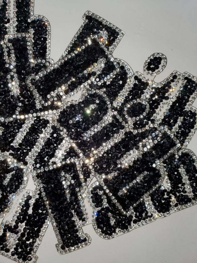 NEW Arrival,"Faith" Blinged Out Rhinestone Patch with Adhesive, Rhinestone Applique, Size 4"x2", Czech Rhinestones, DIY Applique