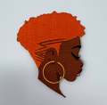 Iron-on Patch "Orange Hair, Don't Care" Size 4" Embroidery Patch; Black Girl Magic with Gold Hoops; Patch for Jackets and Accessories