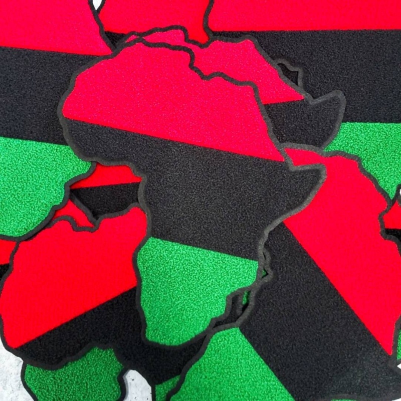 Chenille: "Pan-African Flag", Juneteenth Fashion, Large, Size 9", Iron-on Varsity Patch, DIY Applique, Large Patch for Jackets, 1-pc