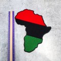 Chenille: "Pan-African Flag", Juneteenth Fashion, Large, Size 9", Iron-on Varsity Patch, DIY Applique, Large Patch for Jackets, 1-pc