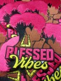 NEW, Bigger Size 4" Blessed Vibes, Hot Pink and Yellow, Inspirational Patch, 3-inch iron-on; Black Girl Magic Patch, Positive Thinking Patch