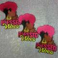 NEW, Bigger Size 4" Blessed Vibes, Hot Pink and Yellow, Inspirational Patch, 3-inch iron-on; Black Girl Magic Patch, Positive Thinking Patch