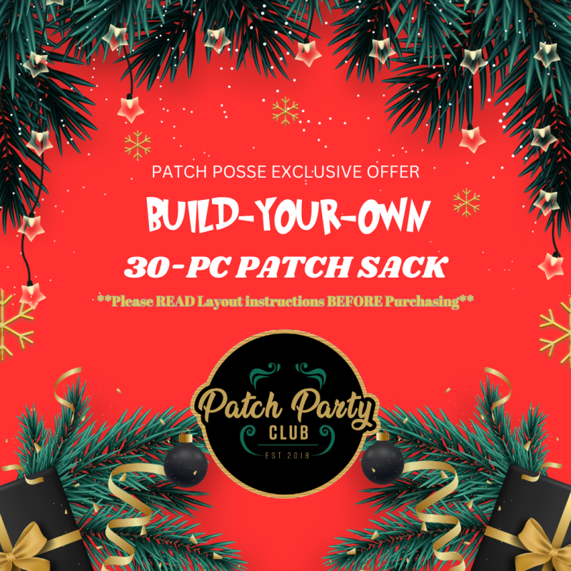 Patch Party Club®, 30-pc Premium High Quality Patches & Enamel Pins, Build-Your-Own Patch Sack | Create Your Own Mix | $99 Patch Posse Bundle