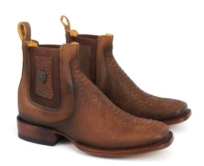 Western Python Cowboy Ankle Boots