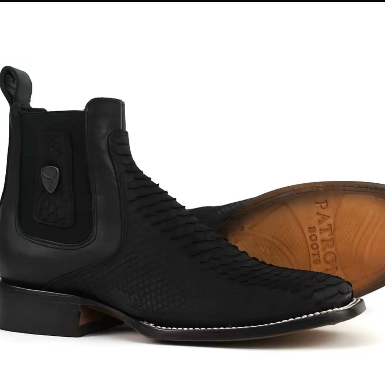 Western Python Cowboy Ankle Boots