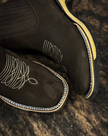 Suede Embroidered Ankle Boots