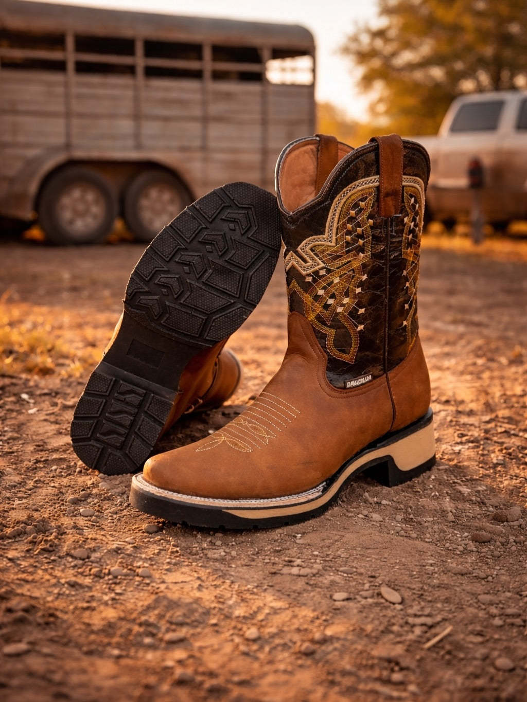 Italian Cowhide Embroidered Knight Boots