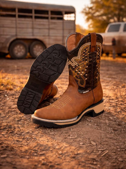 Italian Cowhide Embroidered Knight Boots