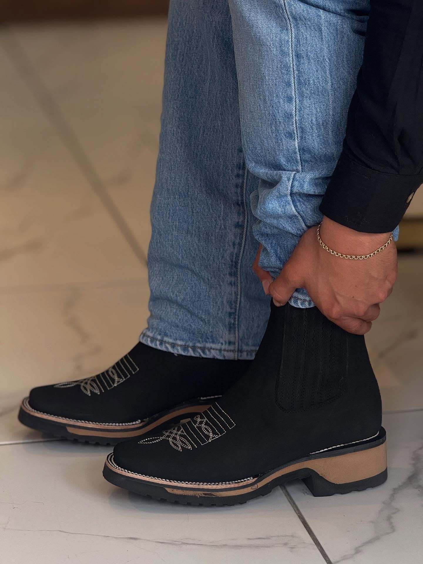 Suede Embroidered Ankle Boots