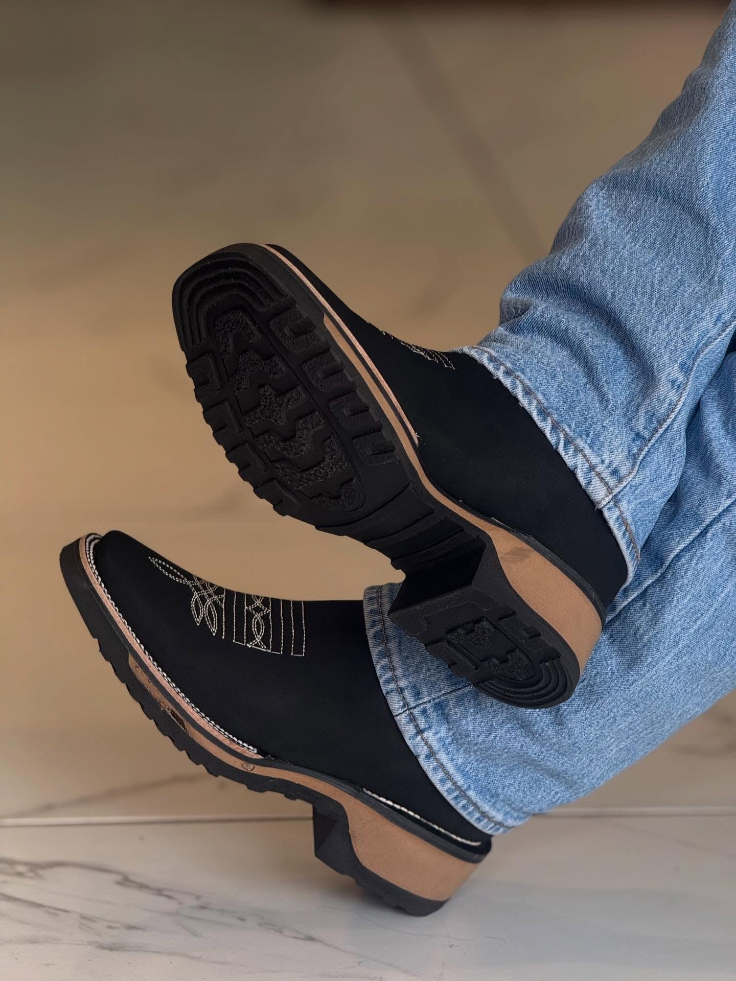 Suede Embroidered Ankle Boots