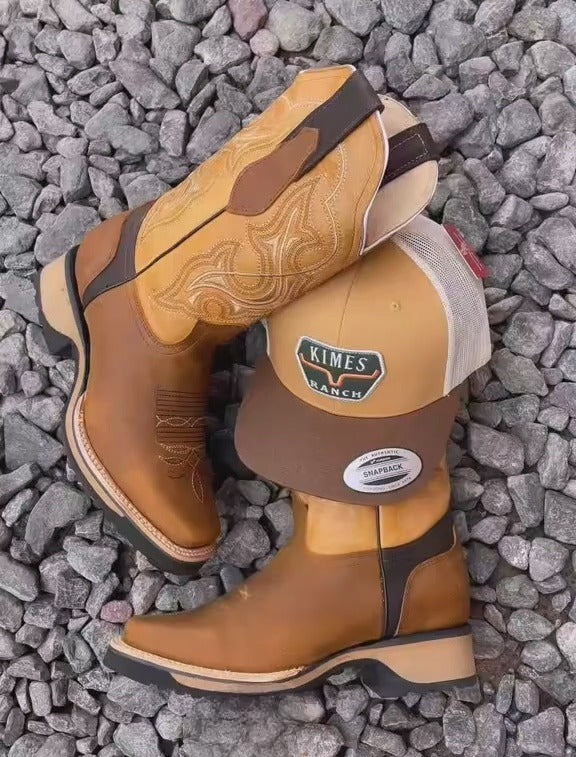 Italian Cowhide Embroidered Knight Boots