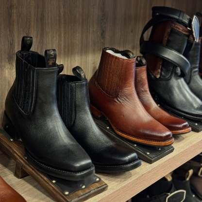 Deer Skin Western Cowboy Ankle Boots