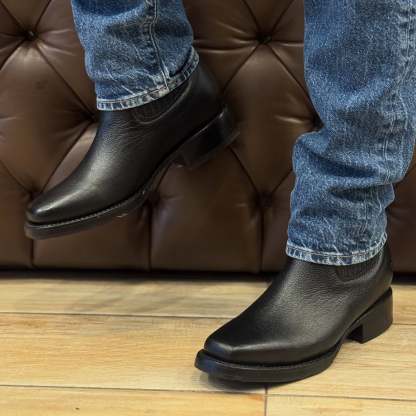 Deer Skin Western Cowboy Ankle Boots