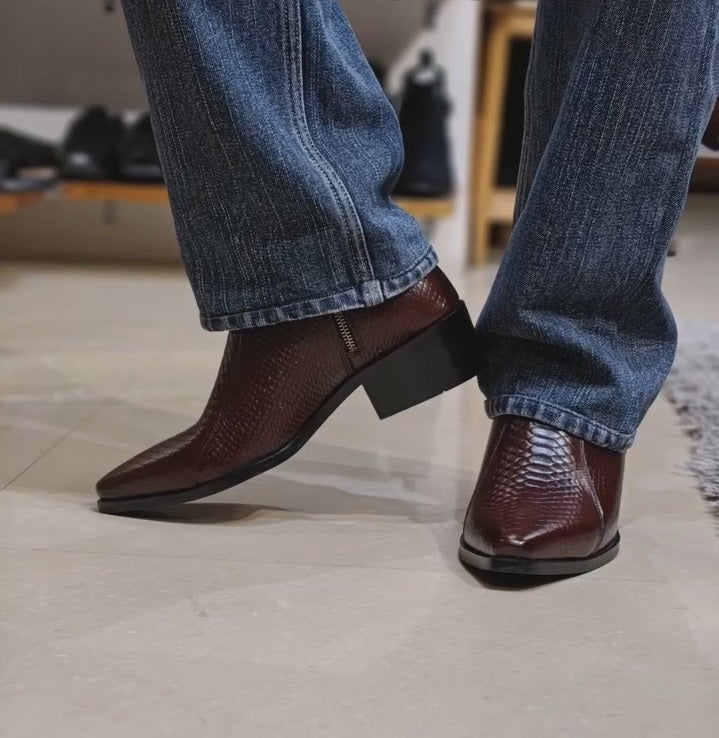 Italian Snakeskin Pointed Toe Boots