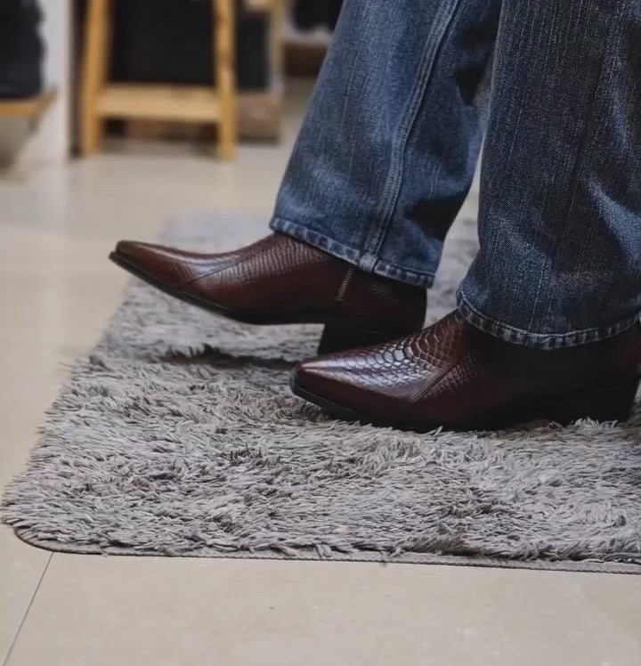 Italian Snakeskin Pointed Toe Boots