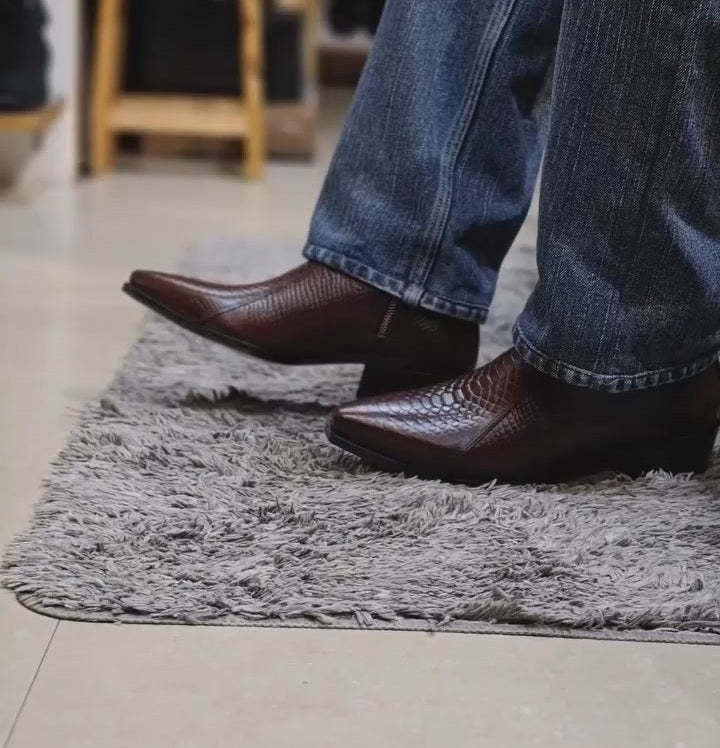 Italian Snakeskin Pointed Toe Boots