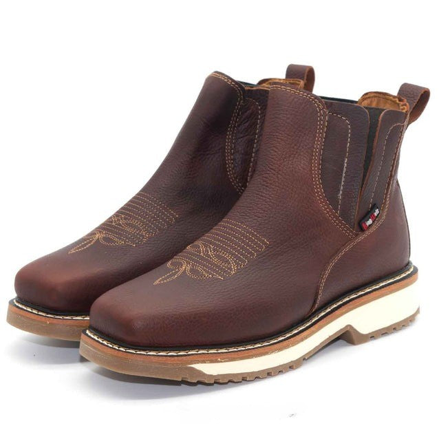 WIDE SQUARE SOFT TOE LEATHER WORK BOOT