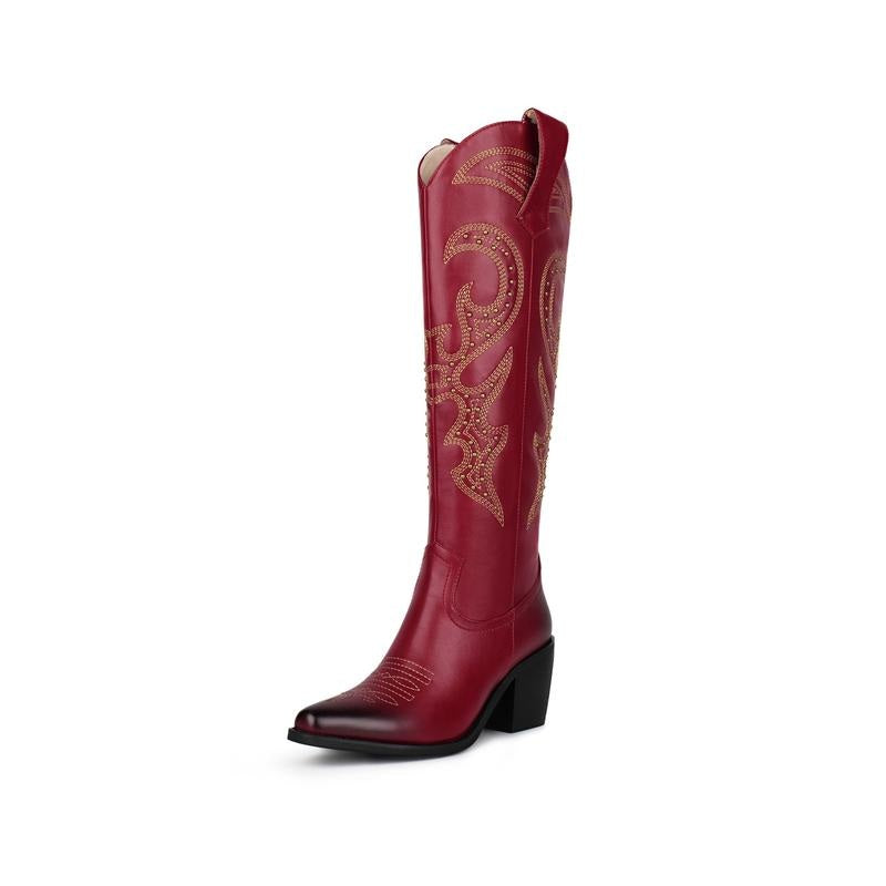 Unique Embroidery Knee High Cowgirl Boots(Buy 2 Free Shipping✔️)