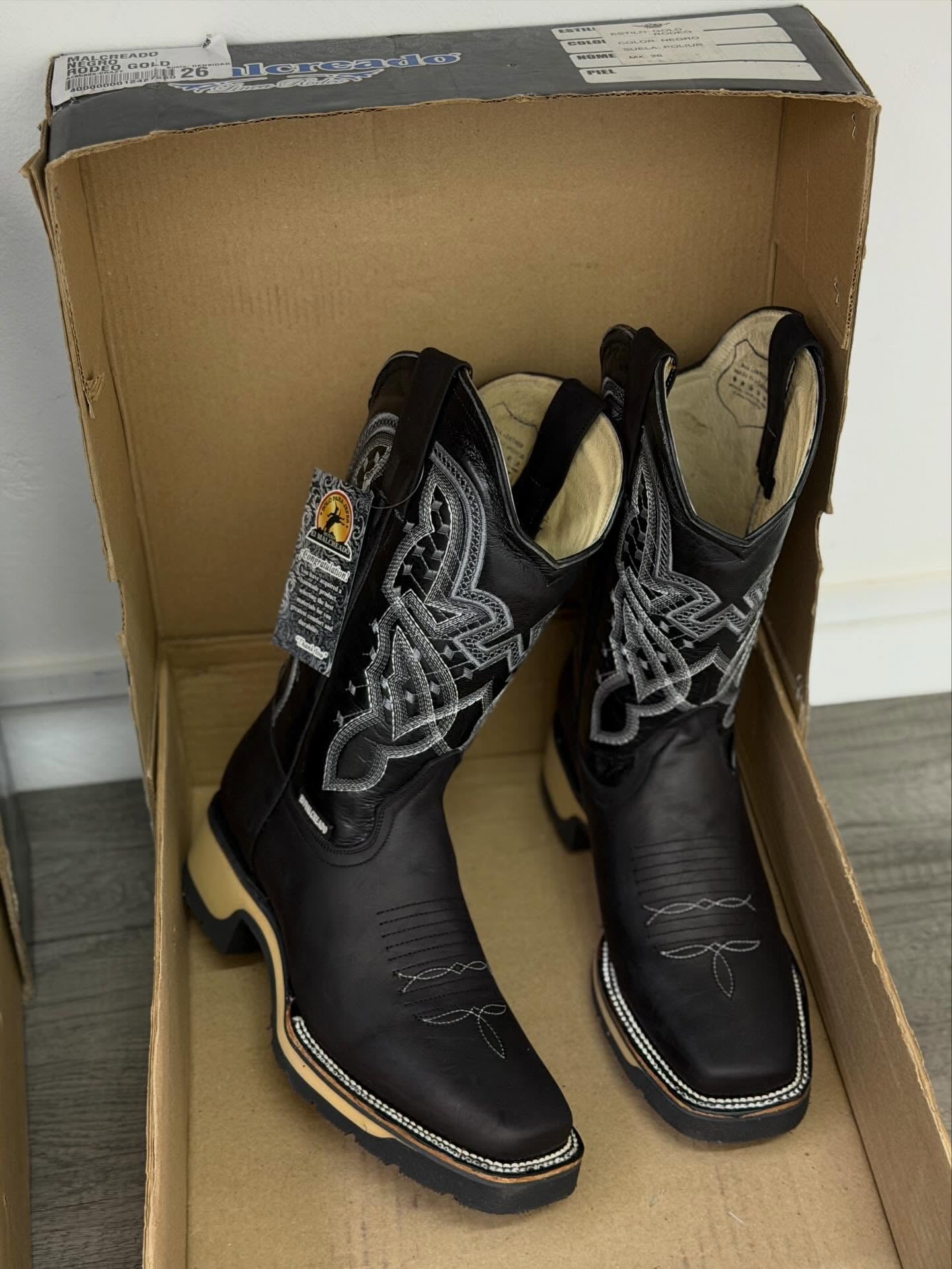 Italian Cowhide Embroidered Knight Boots