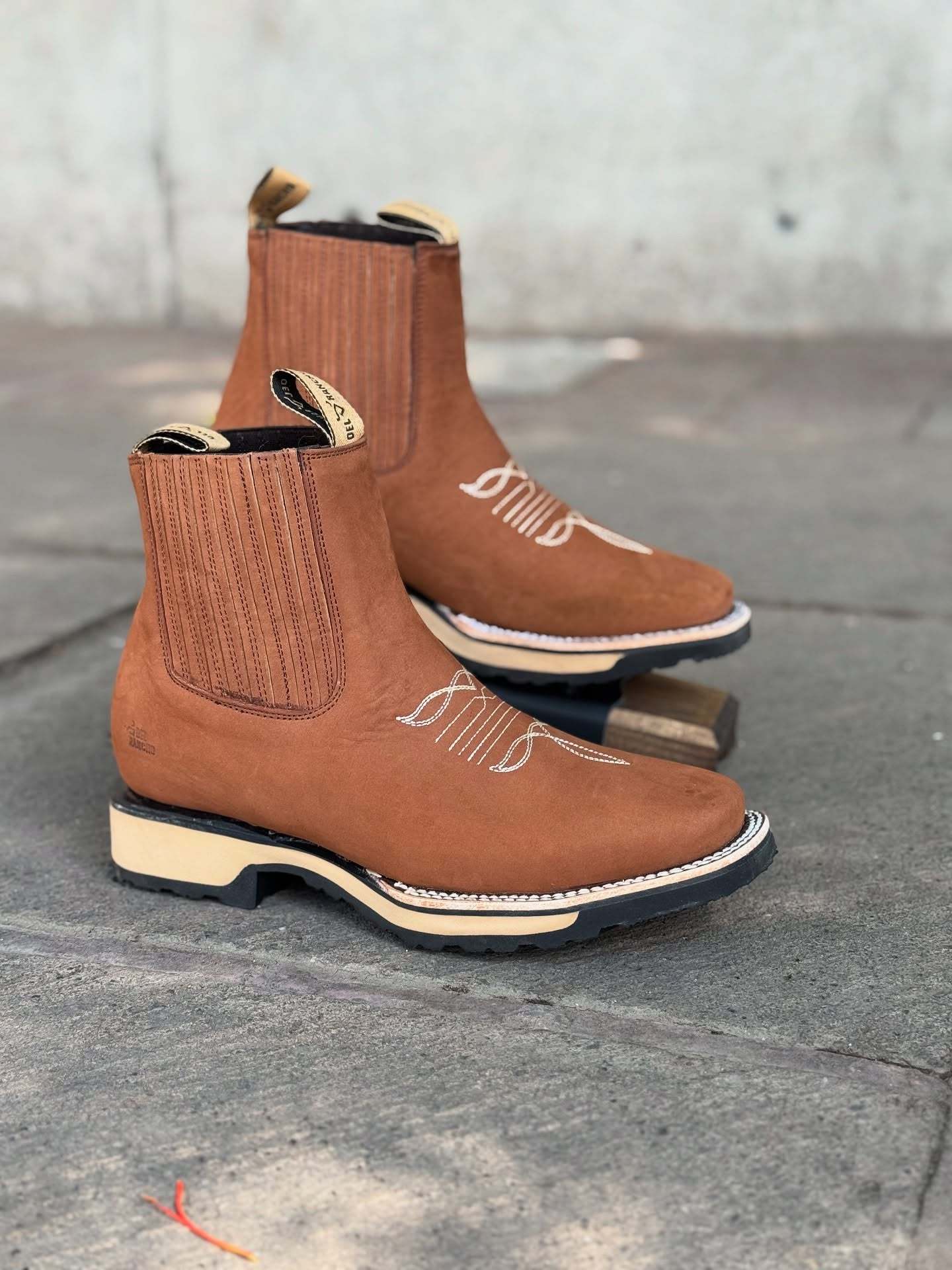 Suede Embroidered Ankle Boots