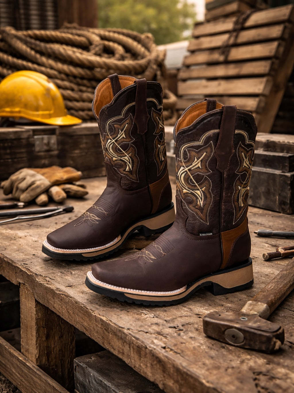 Gold Rodeo Cowboy Boots