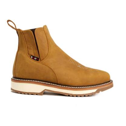 WIDE SQUARE SOFT TOE LEATHER WORK BOOT