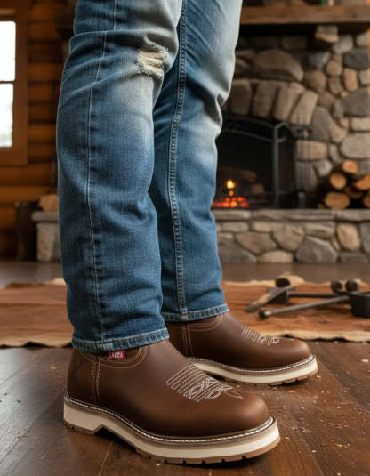 Classic Cowhide Ranch Boots