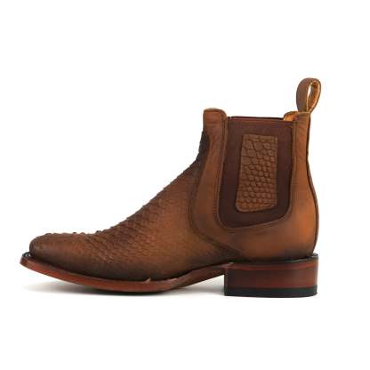 Western Python Cowboy Ankle Boots