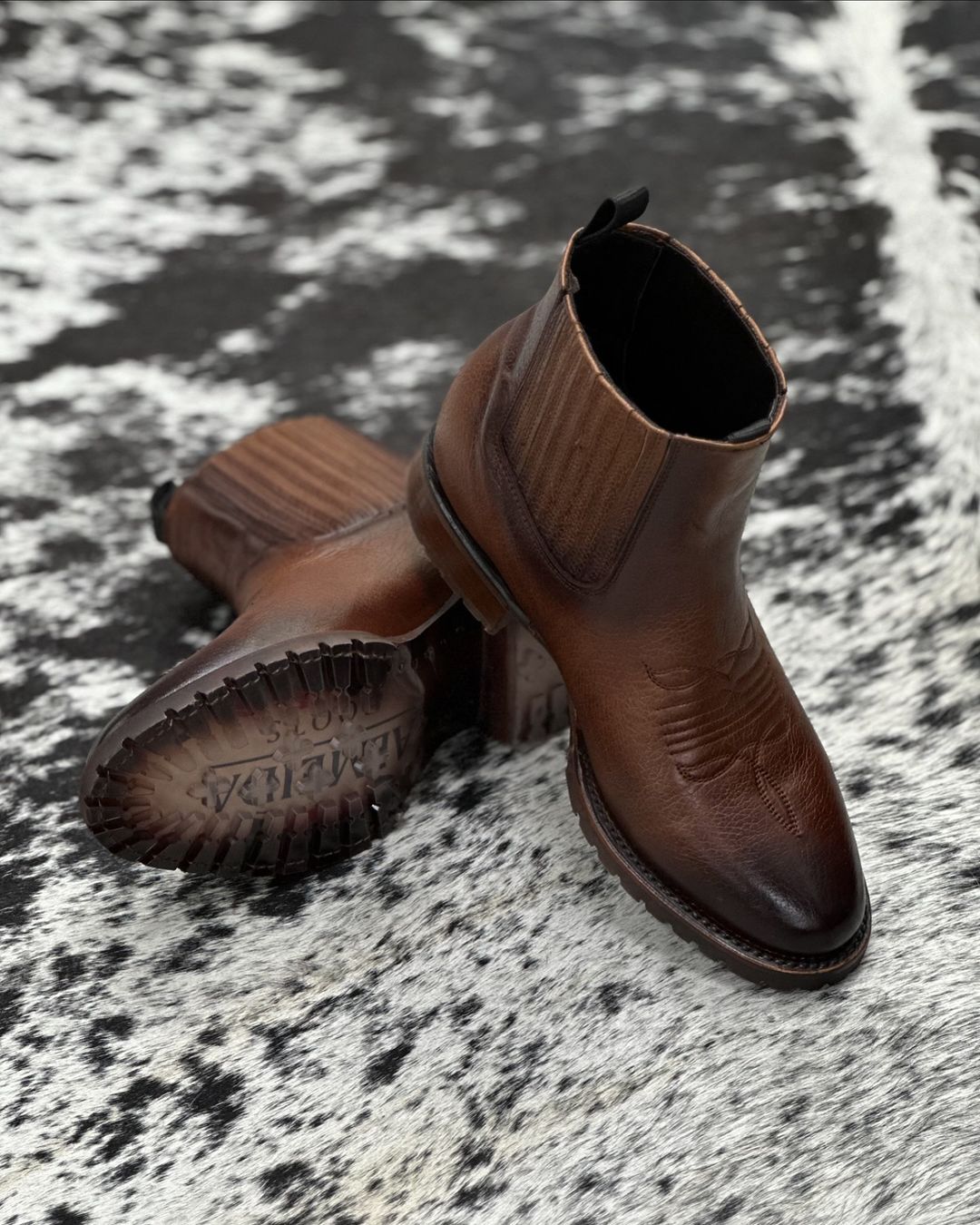 Vintage Cowhide Ankle Boots