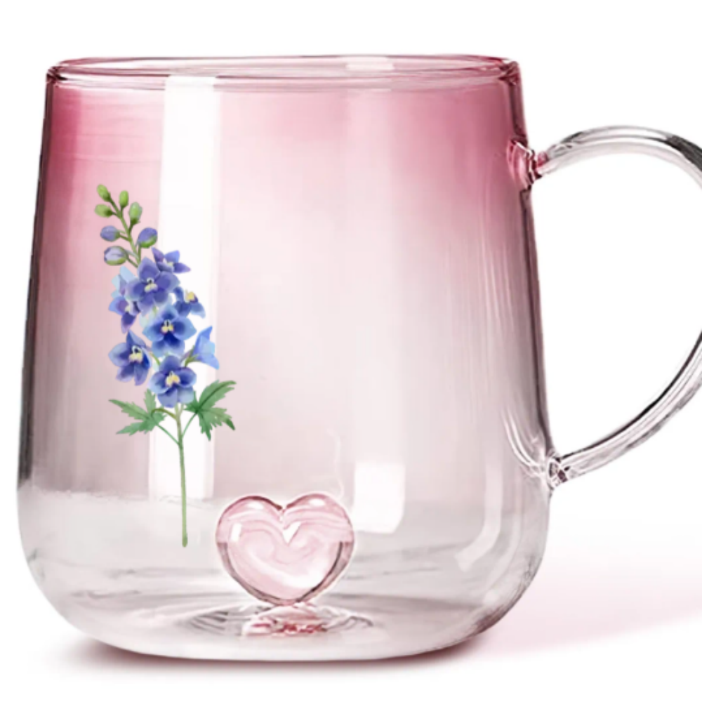 You Are The Most Beautiful Flower - Personalized Custom Pink Gradient Glass Mug