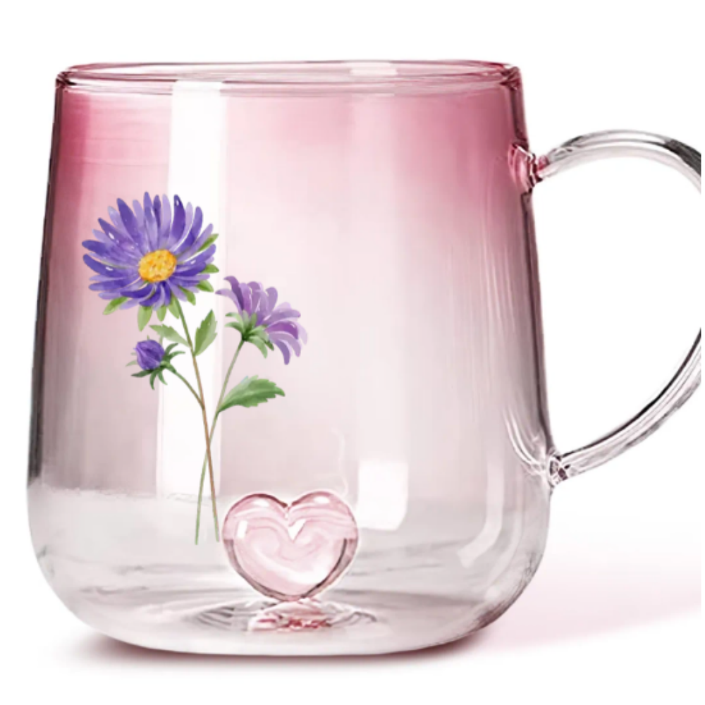 You Are The Most Beautiful Flower - Personalized Custom Pink Gradient Glass Mug