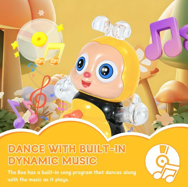 🎁Perfect Gift For Children🎁Electric Dancing Bee Toy For Kids, Interactive Light & Music Learning Toy, Fun Educational Gift For Children