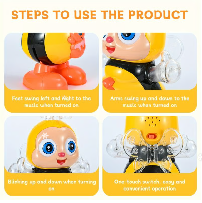 🎁Perfect Gift For Children🎁Electric Dancing Bee Toy For Kids, Interactive Light & Music Learning Toy, Fun Educational Gift For Children