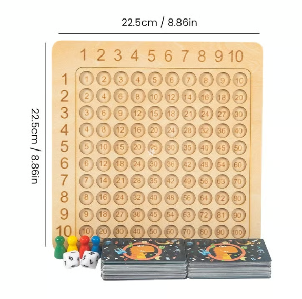 Wooden Montessori Multiplication Board Game