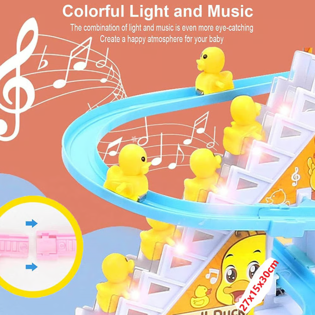Funny Automatic Stair-Climbing Ducklings Cartoon Race Track Set