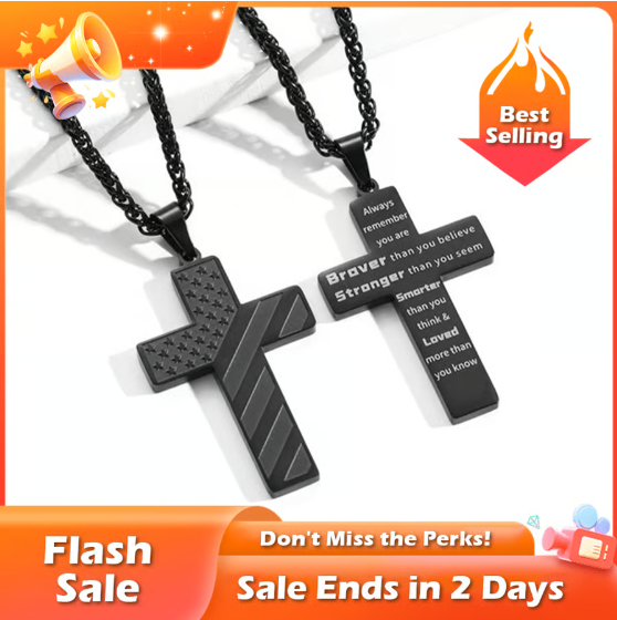🏆Flash Sale⚡ 50K  SOLD! Almost Gone-💥🎉✨Flag Cross Necklace,Best Gifts