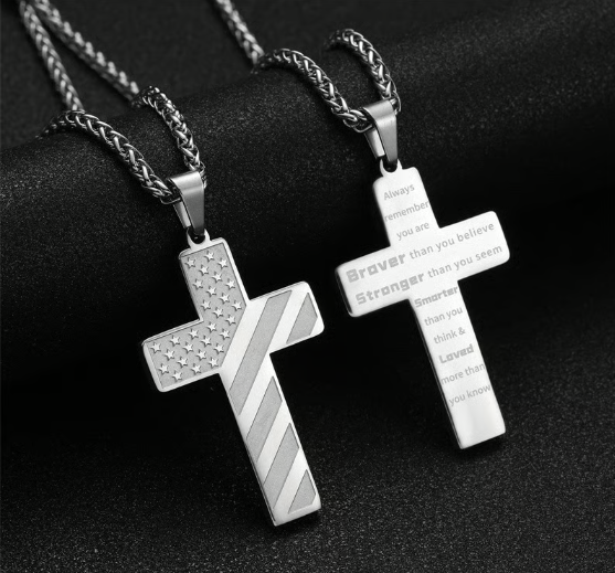 🏆Flash Sale⚡ 50K SOLD! Almost Gone-💥🎉✨Flag Cross Necklace,Best Gifts