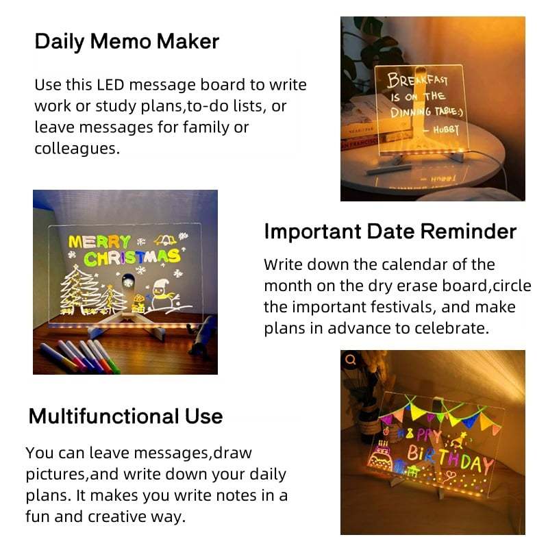 🎁Creative Rewritable Acrylic LED Message Board 🎨